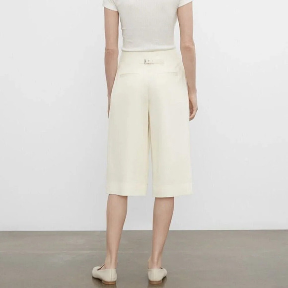 Club Monaco Pants - Club Monaco| Cool Summer Wool Culotte Pant Ivory Minimalist Cropped Capri Sz 0